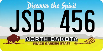 ND license plate JSB456