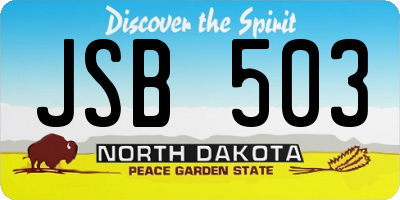 ND license plate JSB503