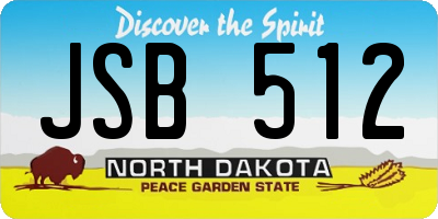ND license plate JSB512