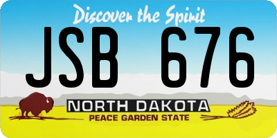 ND license plate JSB676