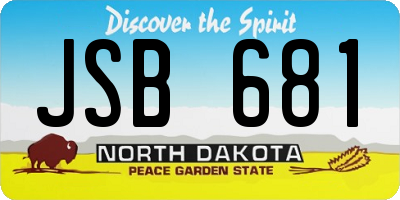 ND license plate JSB681