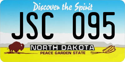ND license plate JSC095