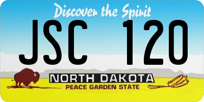 ND license plate JSC120