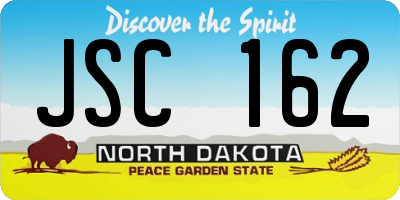 ND license plate JSC162