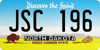 ND license plate JSC196