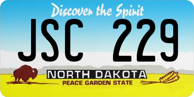 ND license plate JSC229