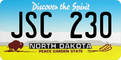 ND license plate JSC230