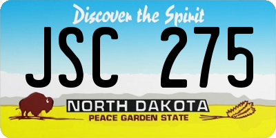 ND license plate JSC275