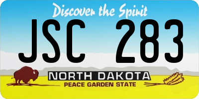 ND license plate JSC283
