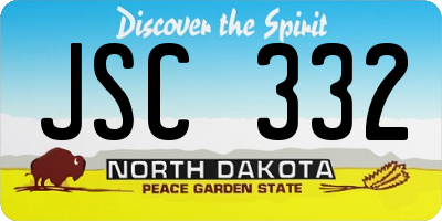 ND license plate JSC332
