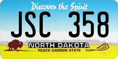 ND license plate JSC358