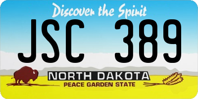 ND license plate JSC389