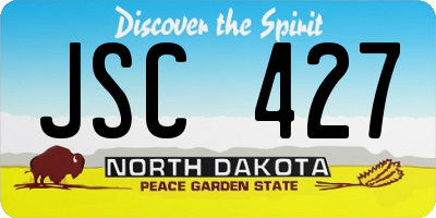 ND license plate JSC427