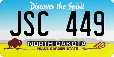 ND license plate JSC449