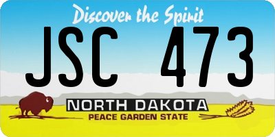 ND license plate JSC473