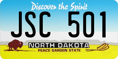 ND license plate JSC501