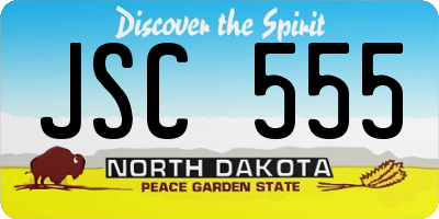 ND license plate JSC555