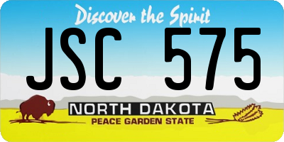 ND license plate JSC575