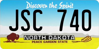 ND license plate JSC740