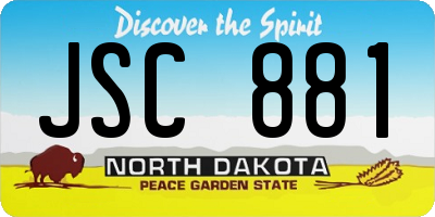 ND license plate JSC881