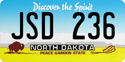ND license plate JSD236