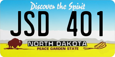 ND license plate JSD401