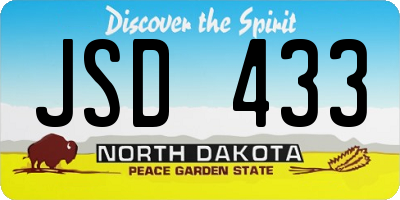 ND license plate JSD433