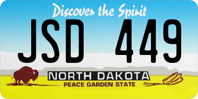 ND license plate JSD449