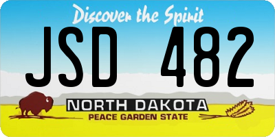 ND license plate JSD482