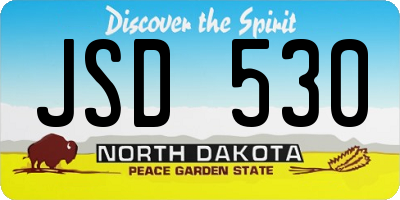 ND license plate JSD530