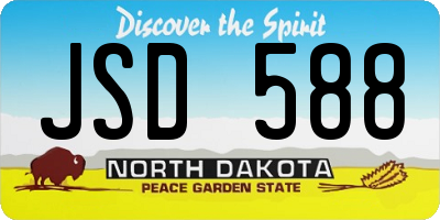 ND license plate JSD588
