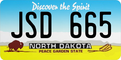 ND license plate JSD665