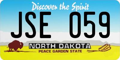 ND license plate JSE059