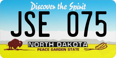 ND license plate JSE075