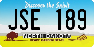 ND license plate JSE189