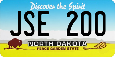 ND license plate JSE200