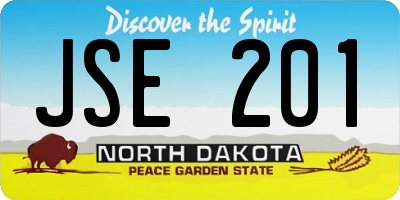 ND license plate JSE201
