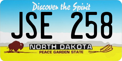 ND license plate JSE258