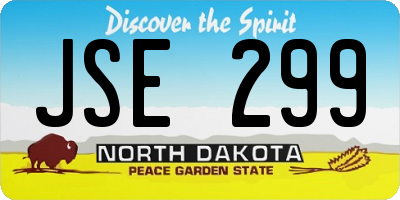ND license plate JSE299