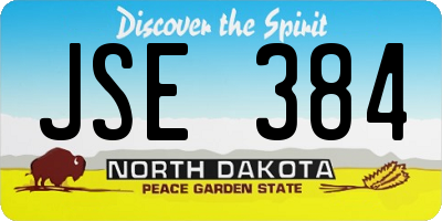 ND license plate JSE384
