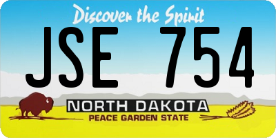 ND license plate JSE754