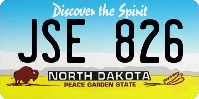 ND license plate JSE826