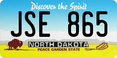 ND license plate JSE865