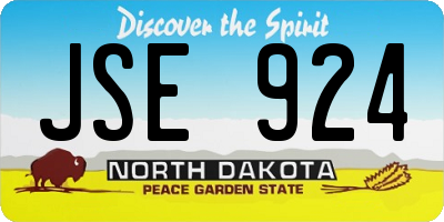 ND license plate JSE924