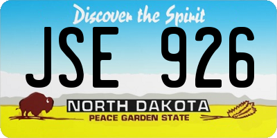 ND license plate JSE926