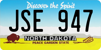 ND license plate JSE947