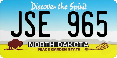 ND license plate JSE965