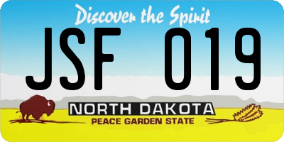 ND license plate JSF019