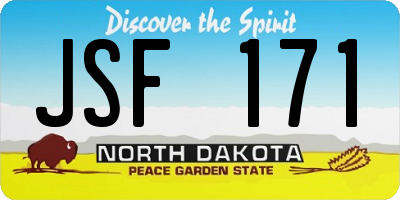 ND license plate JSF171