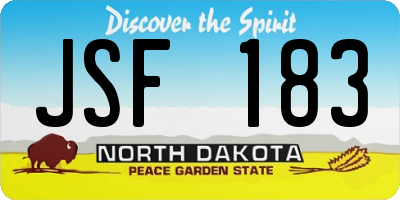 ND license plate JSF183